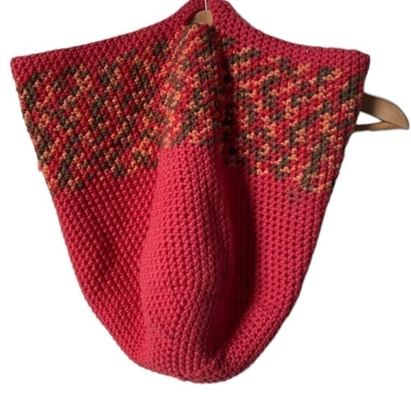 Handmade Crochet Pink Rainbow Tote Purse Bag Sack Hand Crafted Multi Color - Picture 2 of 11